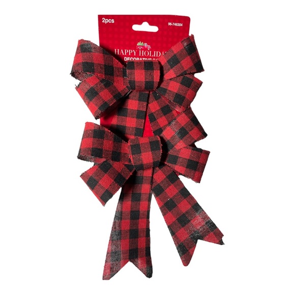 Buffalo Red Black Plaid Ribbon Bow Lot of 5 - Picture 4 of 5
